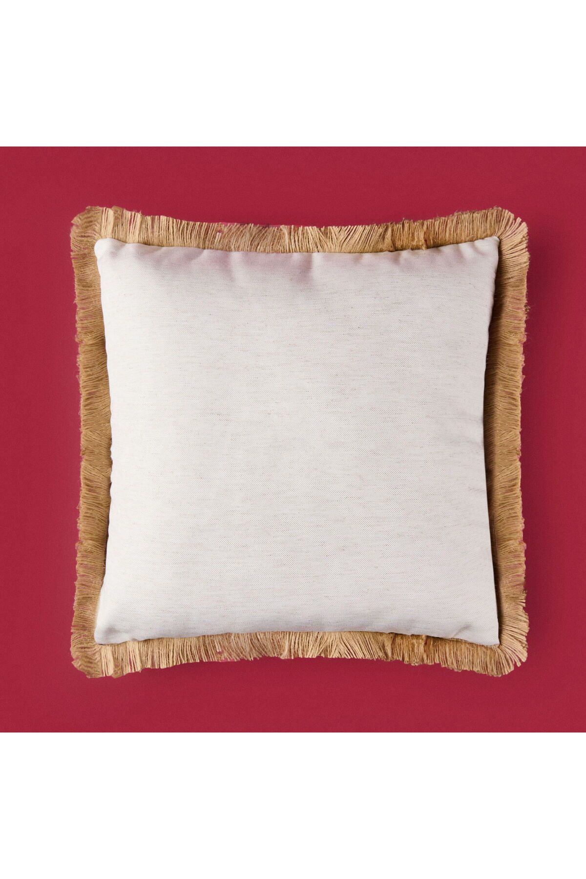 ASPARTAM Palm Breeze Saçaklı Kırlent - Ekru - 45x45 cm