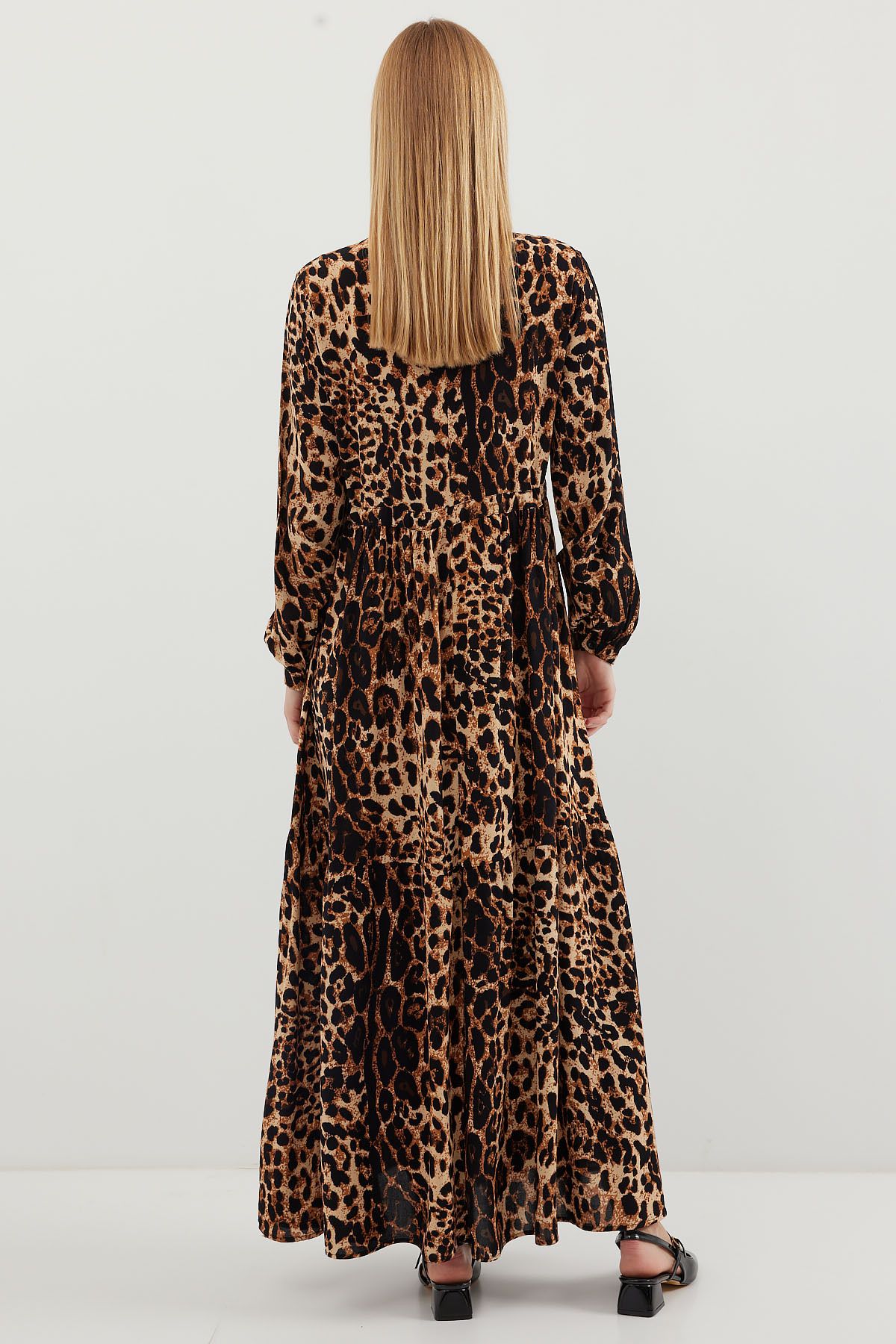 Bigdart-2144 Rochie Hijab cu guler domnă - C. Maro 5