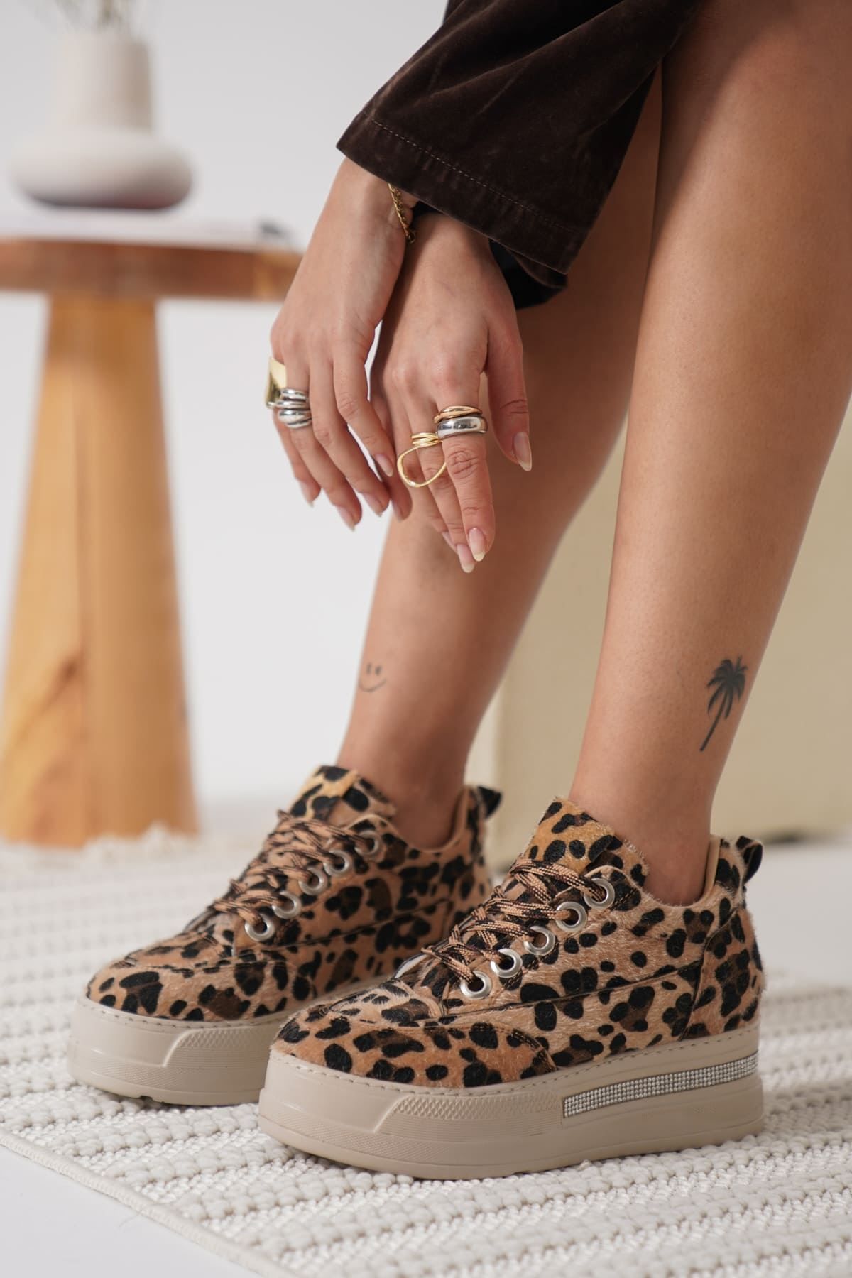 Zerenyus LUNORA Limited Series Leopar Desen Ortopedik Kadın Sneaker