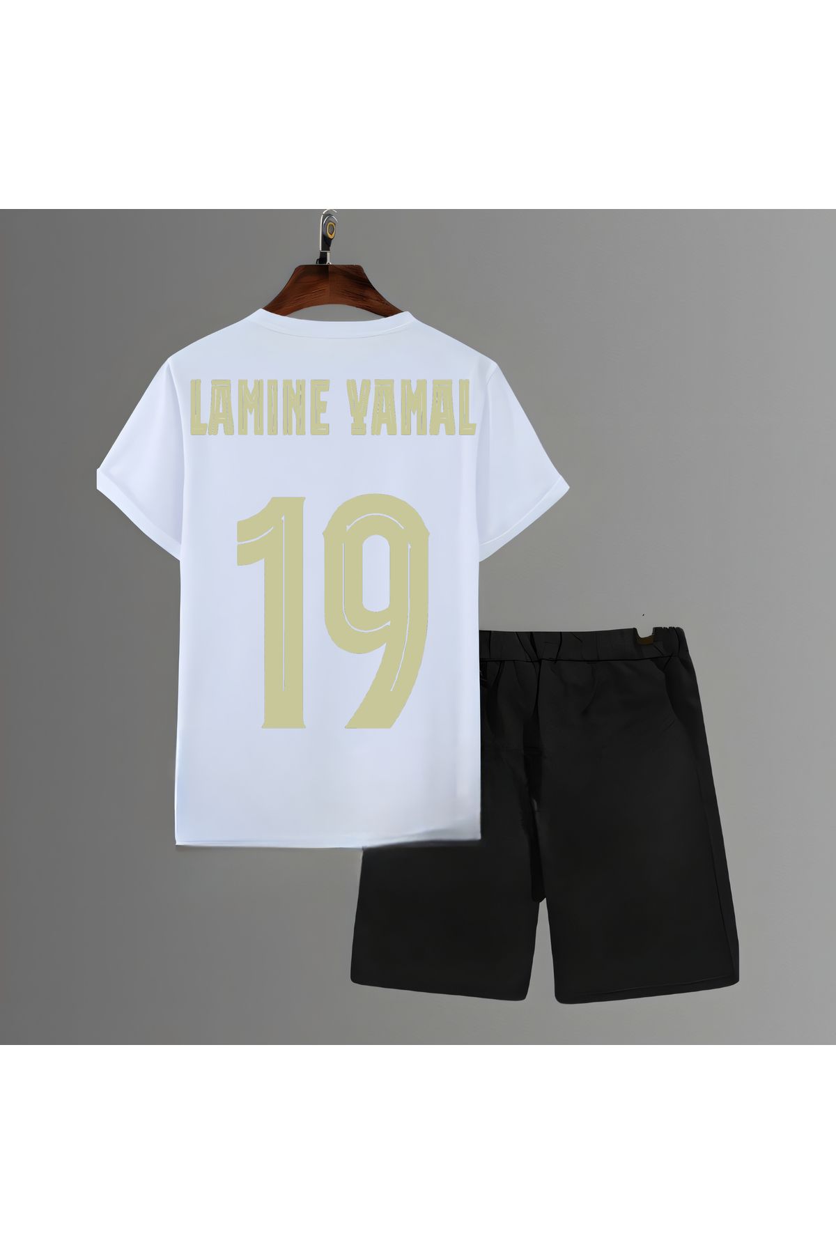Biy Store Lamine Yamal forma sırt futbol baskılı unisex kısa kollu tişört t-shirt şort takımı