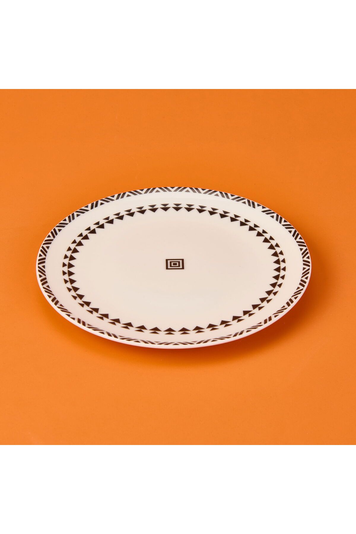 ASPARTAM Ethnic Pasta Tabağı - Siyah / Beyaz - 19 cm