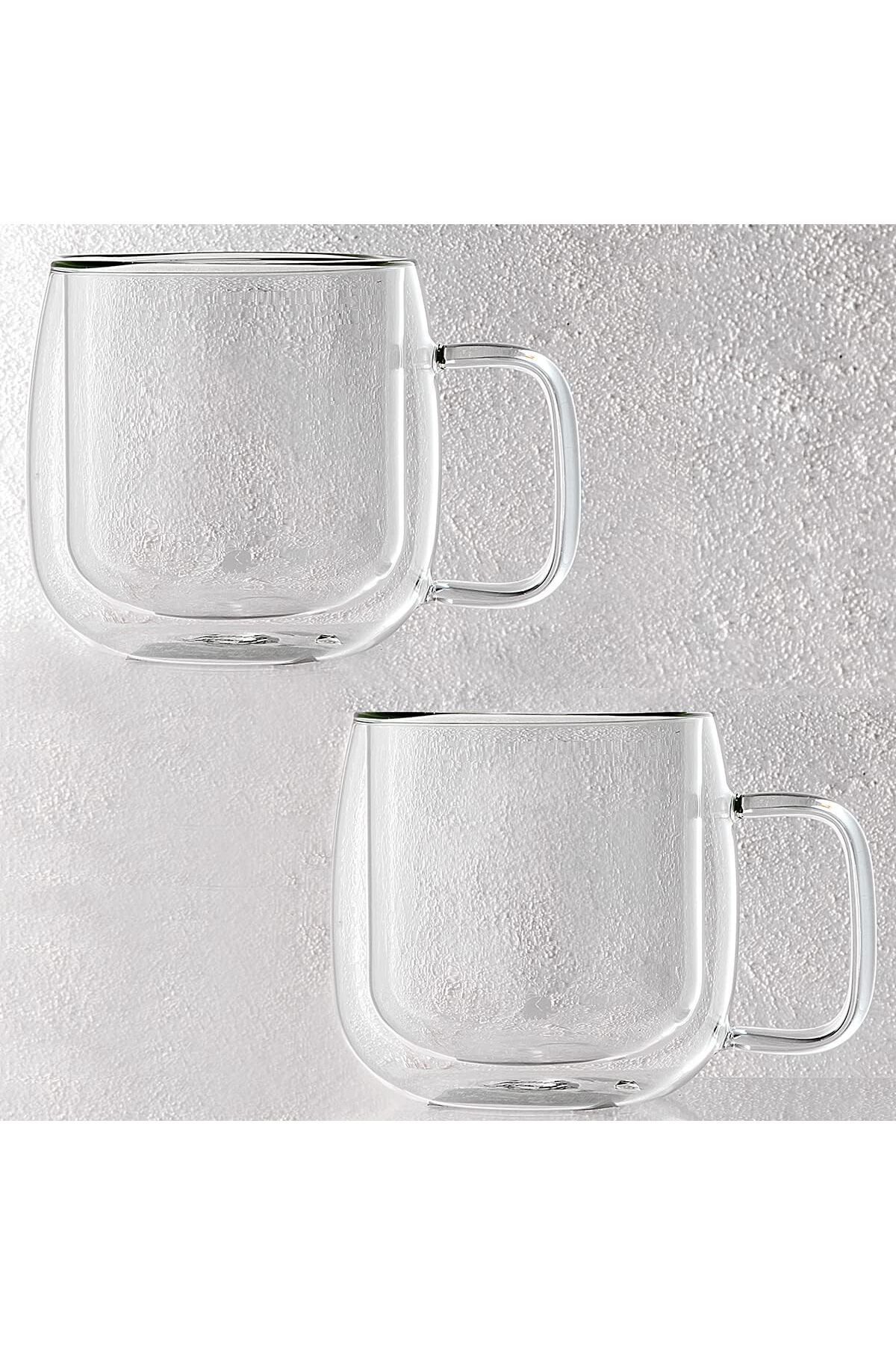 STOREMAX ELZ Glory Double Wall Çift Çidarlı Kulplu 2'li Bardak 350 ml FRNTR 1127478