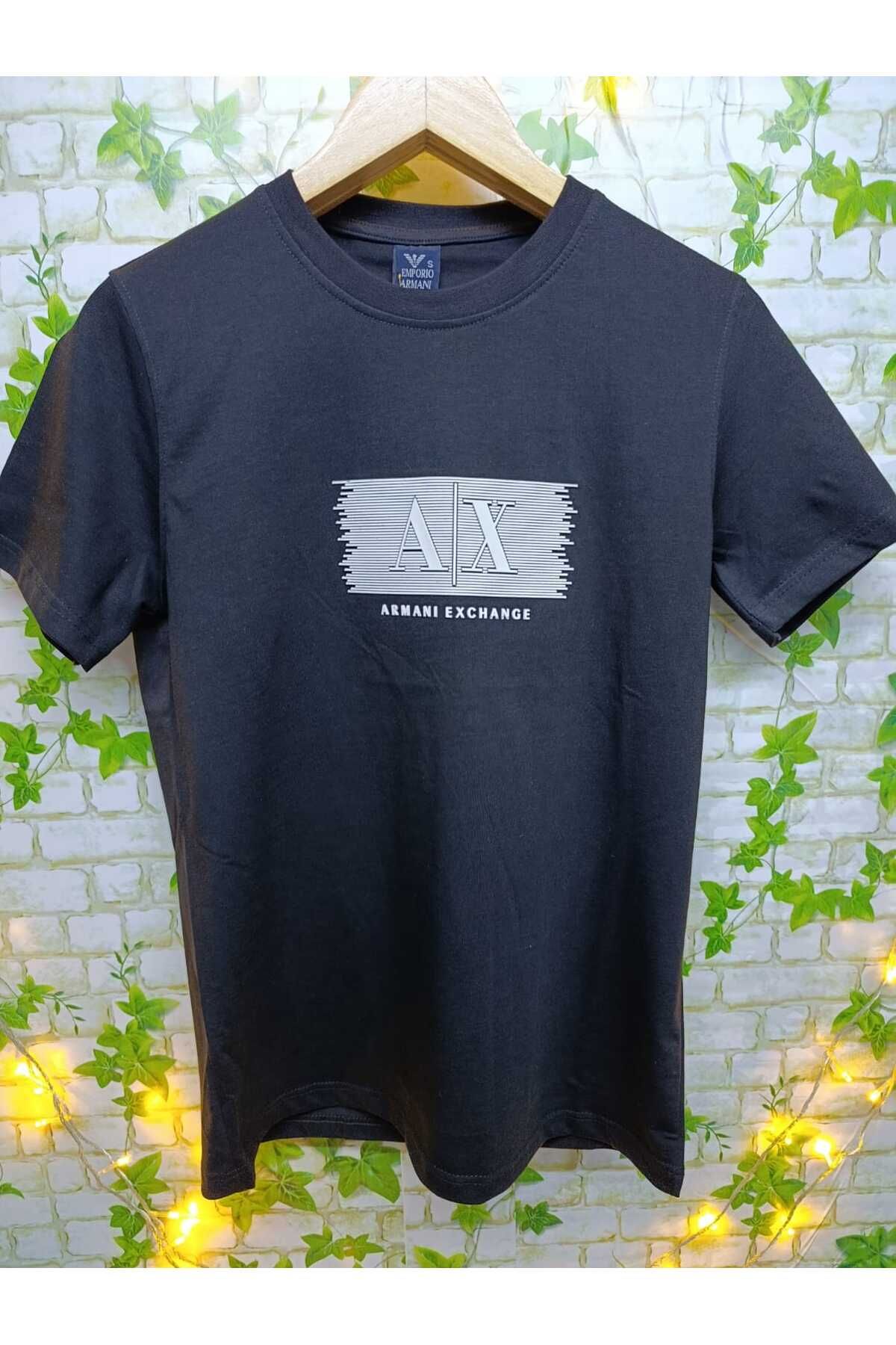 Lumina Trade Lumina A X Baskılı Bisiklet Yaka T-shirt