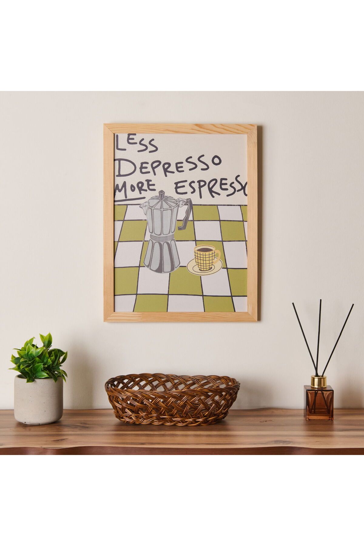 ASPARTAM Less Depresso More Espresso Duvar Panosu - Renkli - 30x40 cm