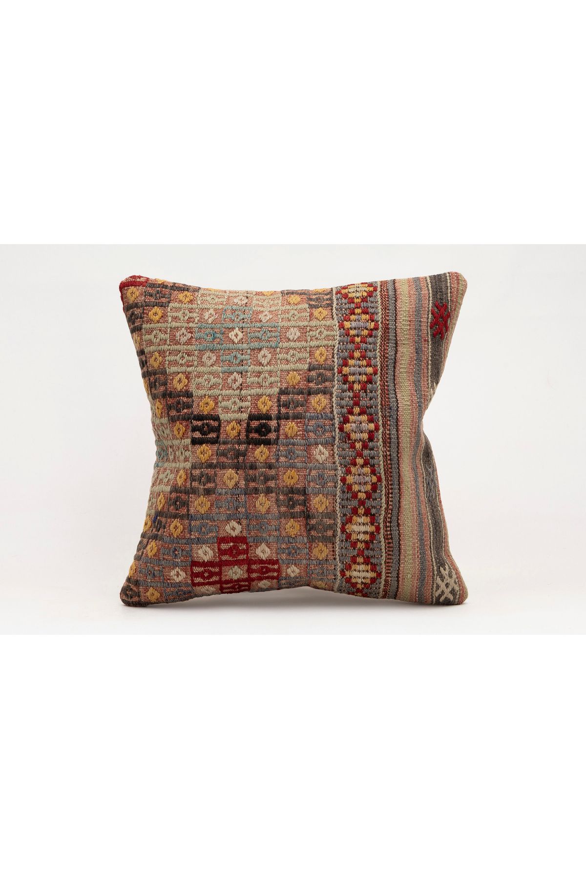 Kilim Whole Sale El Yapımı Kilim'den Yapılmış Vintage Kırlent Kılıfı, Yün, 40x40 Cm