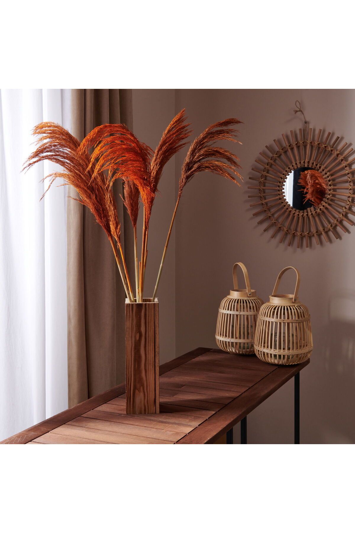 ASPARTAM Pampas Yapay Çiçek - Turuncu - 90x20 cm