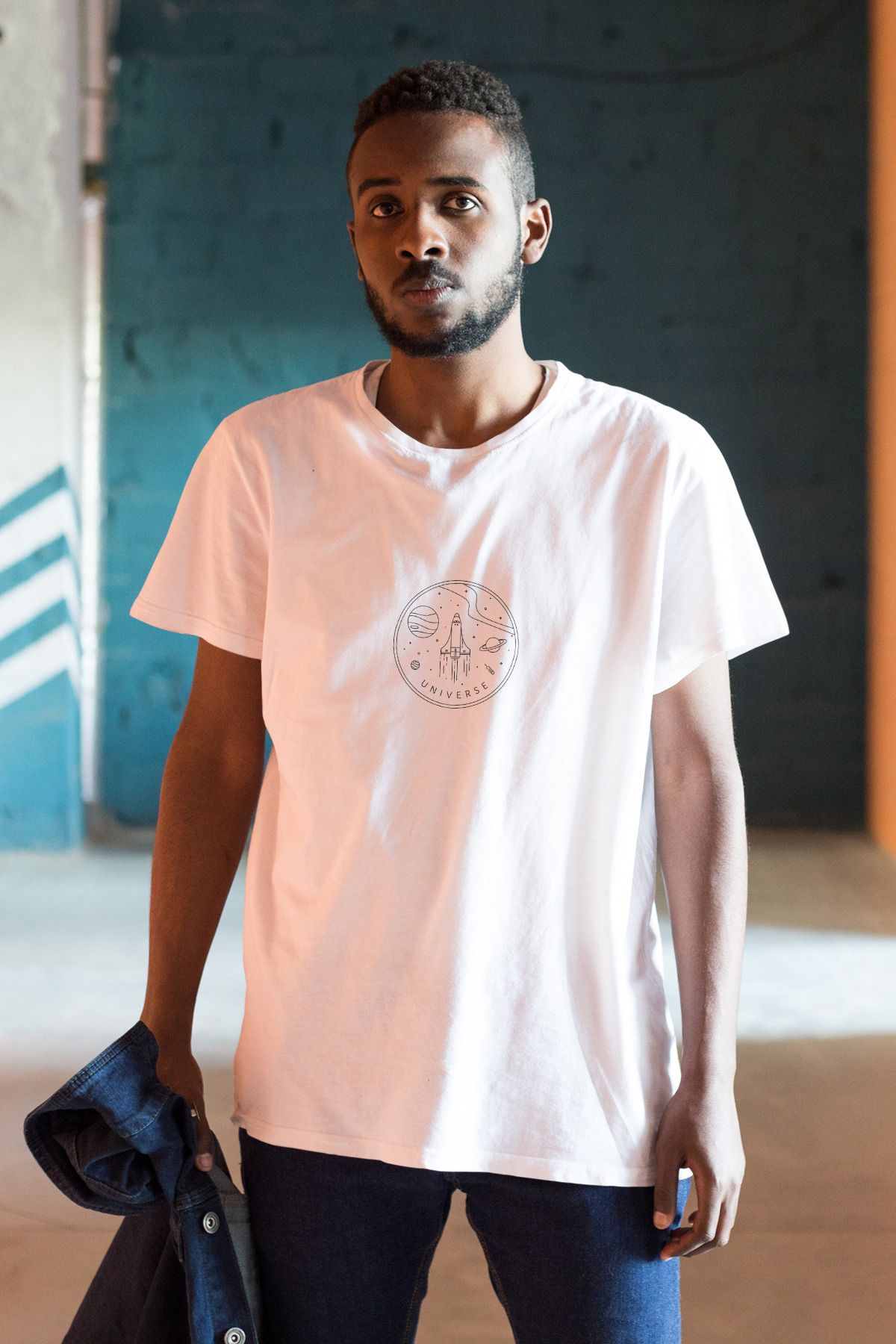 Decrift Universe %100 Pamuk Erkek T-Shirt