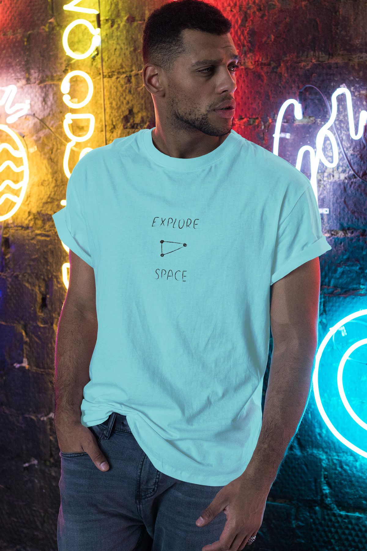 Decrift Explore Space %100 Pamuk Erkek T-Shirt