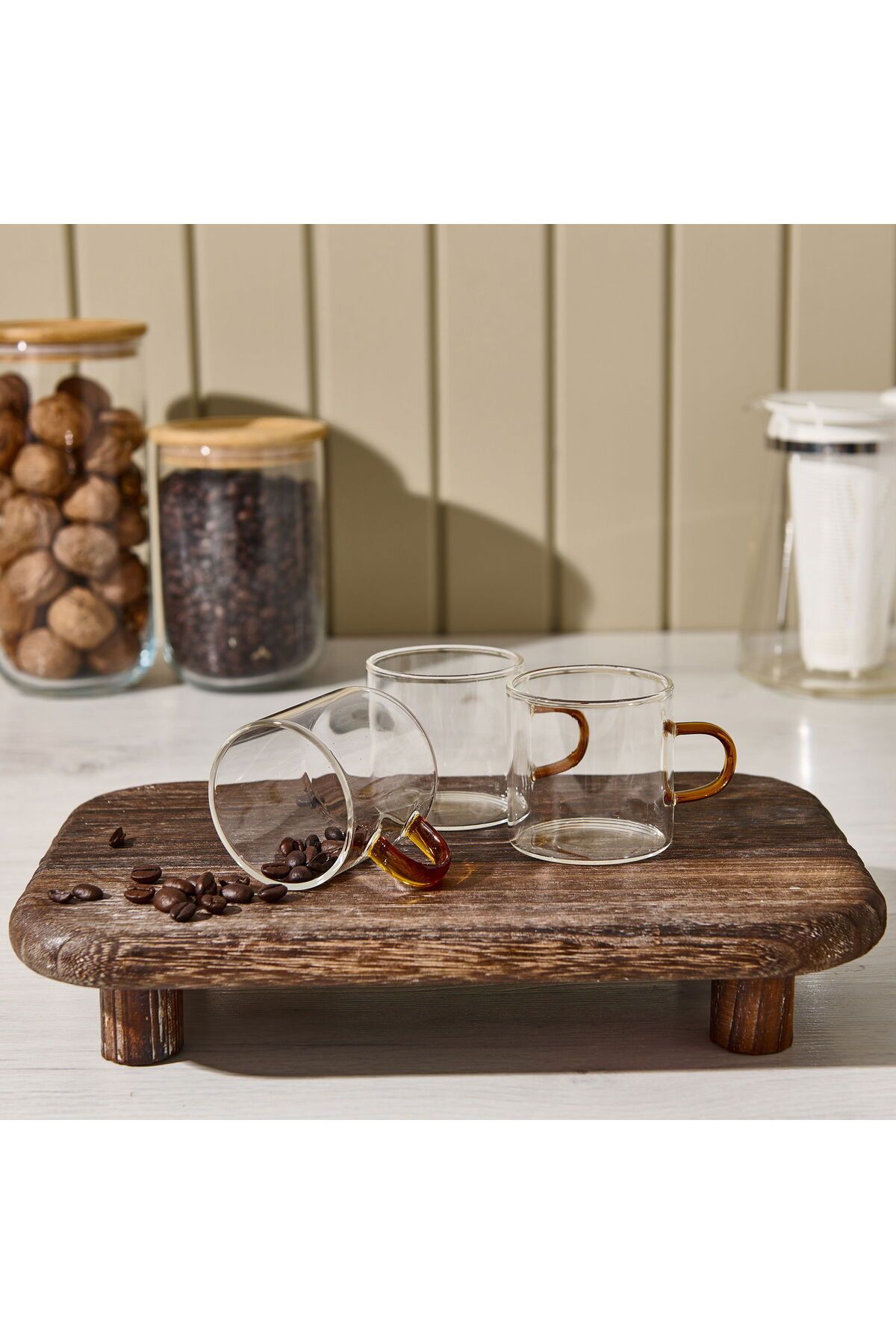 MATMEL In Love 3'lü Borosilikat Cam Espresso Fincan Seti - Şeffaf - 140 ml