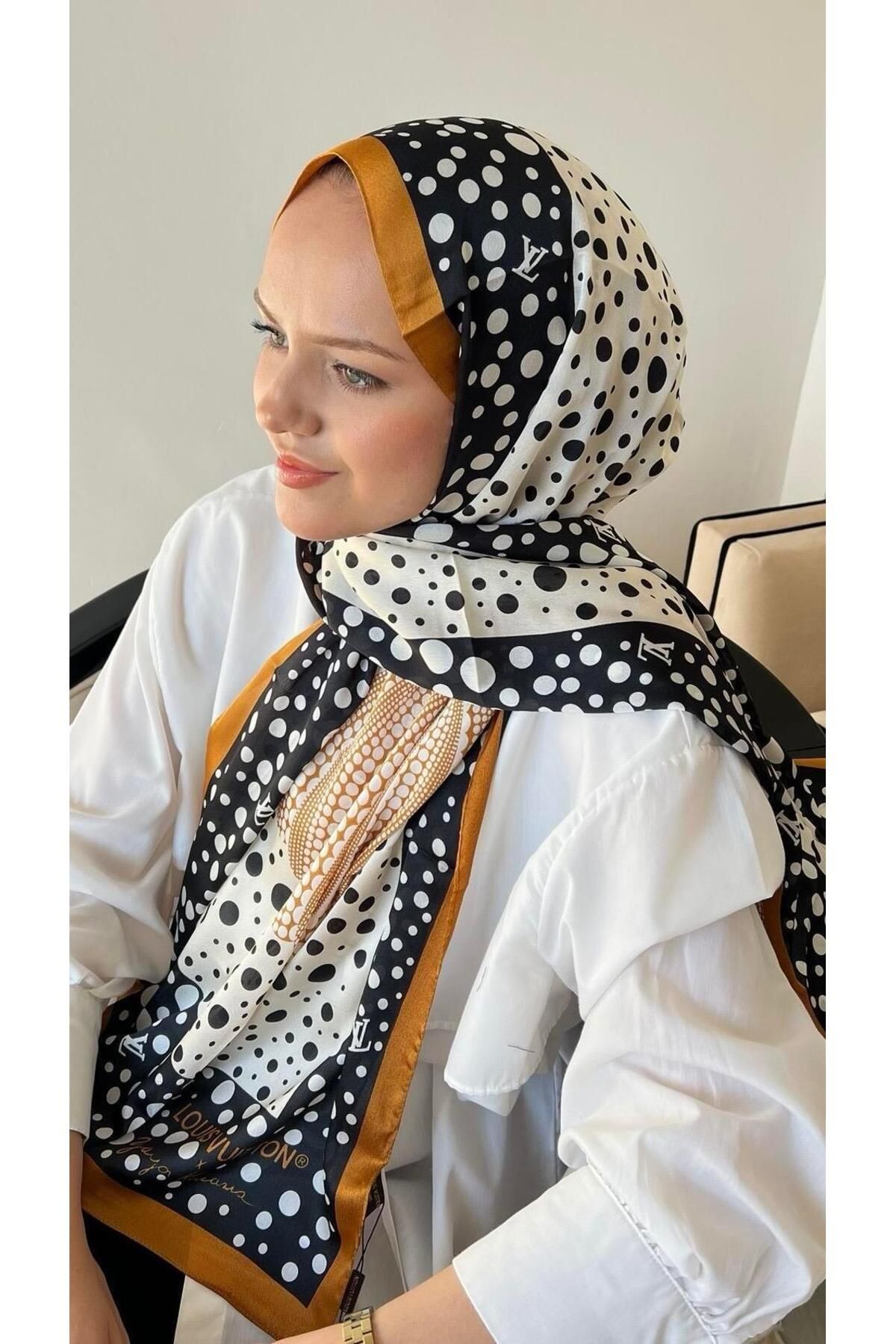 modayışığı Benek Model Vual İpek Şal Siyah