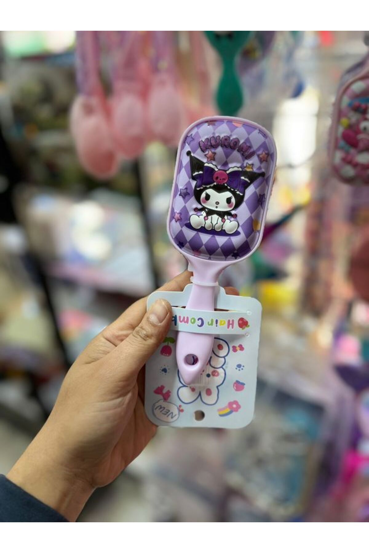 EyER Shoping Kuromi Melody Figürlü Kız Çocuklarına Özel Acıtmayan Tarak 1 ADET Mor