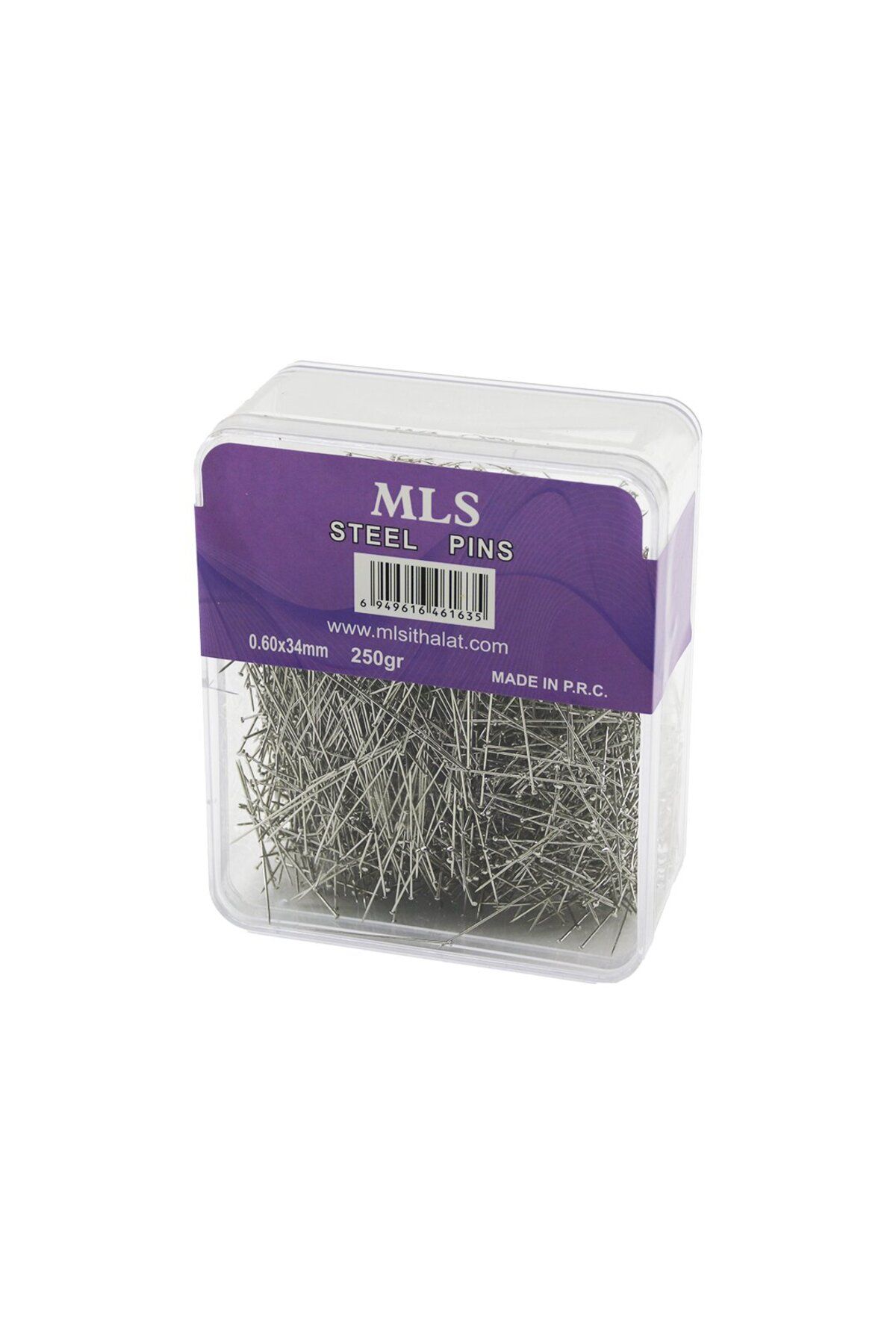 AOTS TOPLU İĞNE 0.60X34MM 250GR ŞEFFAF MİKA KRİSTAL PLS.KUTULU AMBALAJ (5132)
