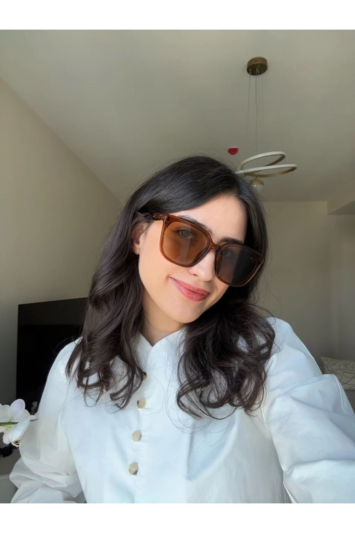 RoseandRoses Aven Orijinal Model Güneş Gözlüğü Kahverengi Çerçeve Kahverengi Cam