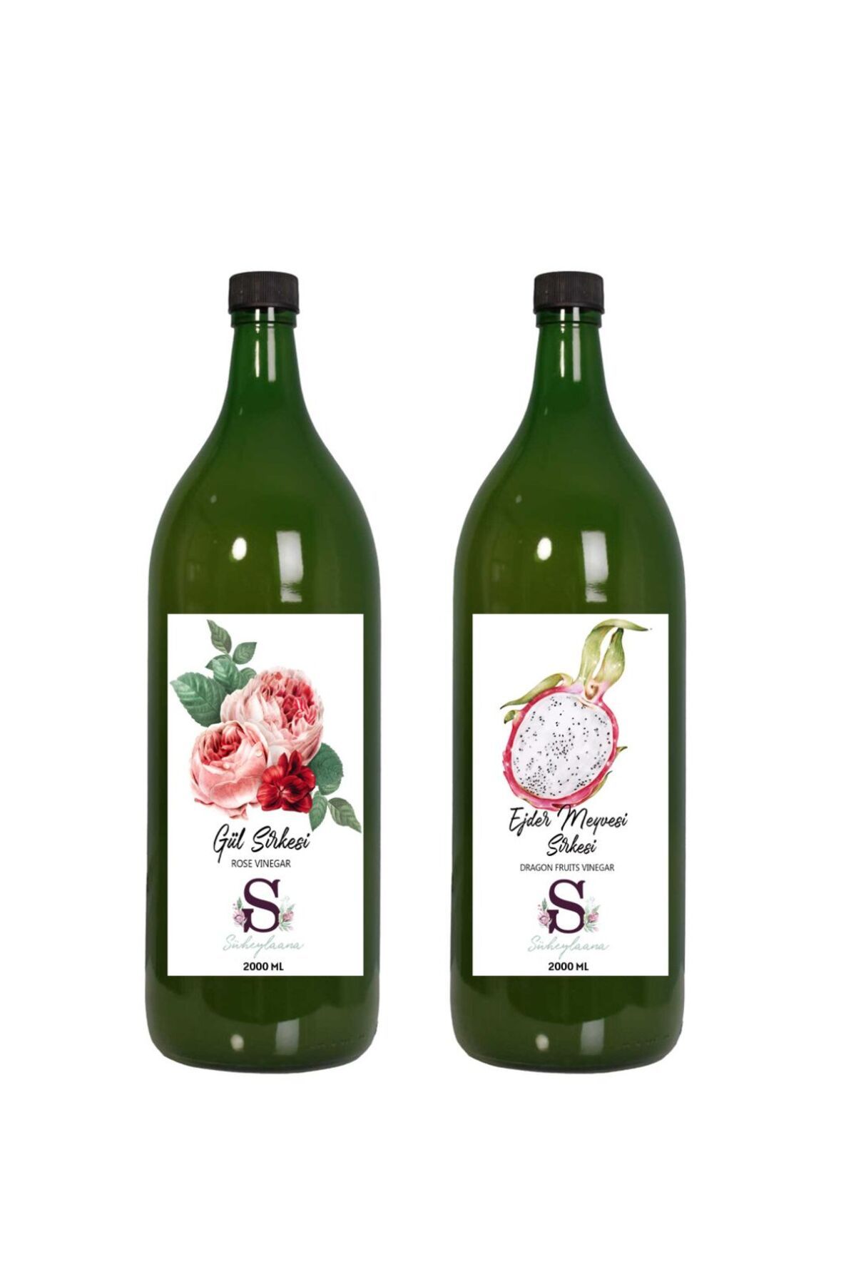 Süheylaana Doğal Gül Sirkesi 2000 Ml - Doğal Ejder Meyvesi Sirkesi 2000 Ml