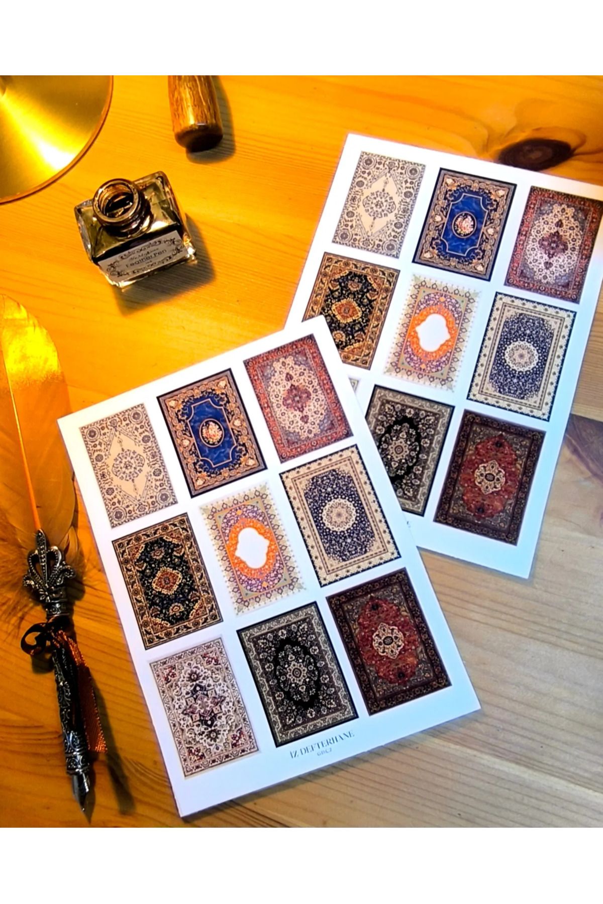 İZ DEFTERHANE Gekeneksel Desenler Kilim Çıkartma Sticker (Defter ajanda ve planlayıcılar için uygun)