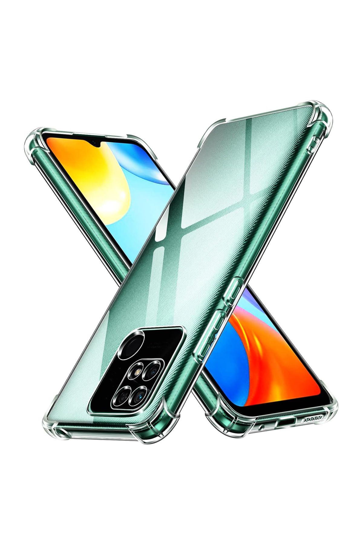 CaseArt Xiaomi Redmi 10C ile uyumlu Kapak Kamera Korumalı Antişok Airbag Köşe Korumalı Silikon Şeffaf Kılıf