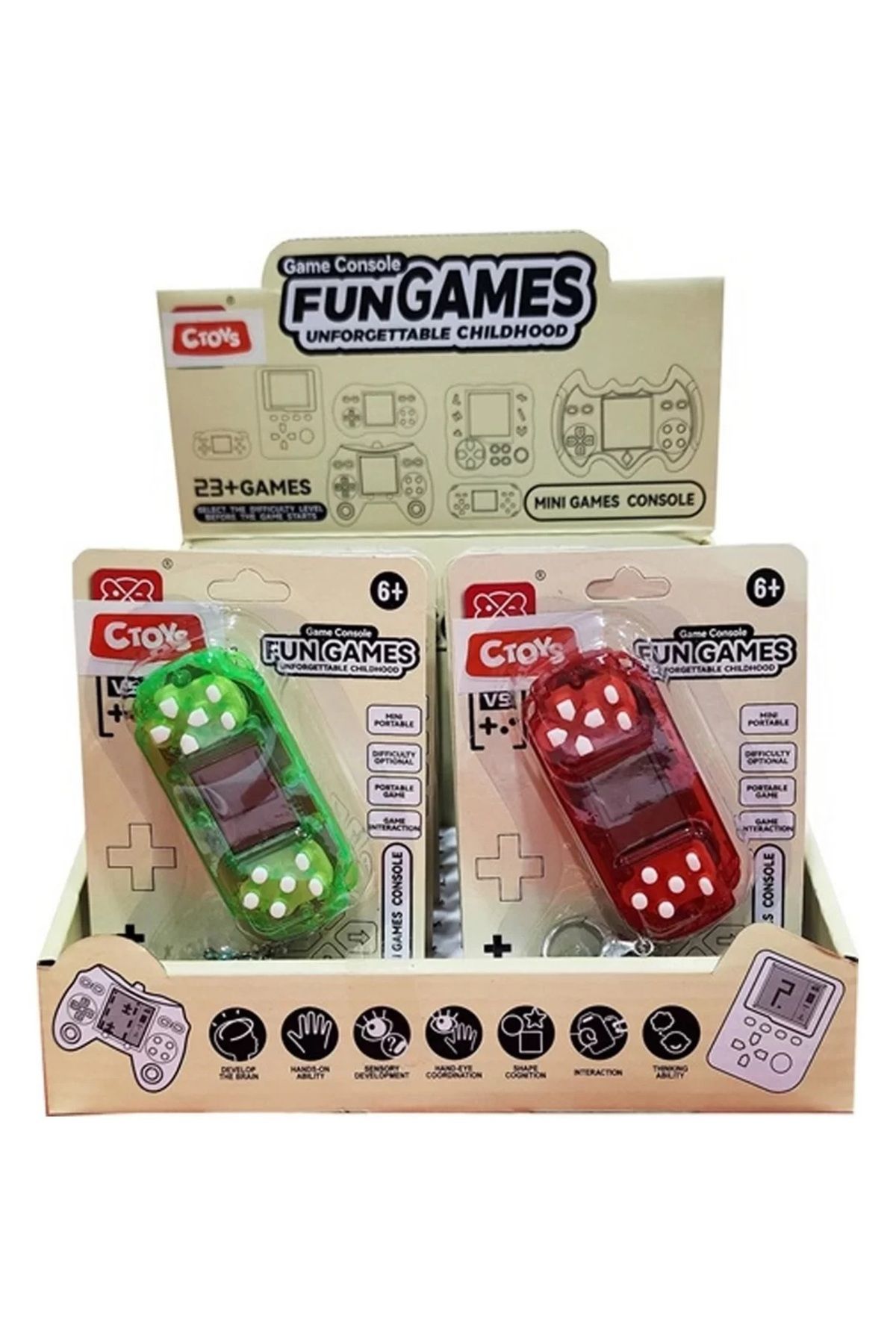 Muhcu Home Her Yaşa Uygun Eğlenceli Oyuncak Anahtarlıklı Mini Oyun Konsolu