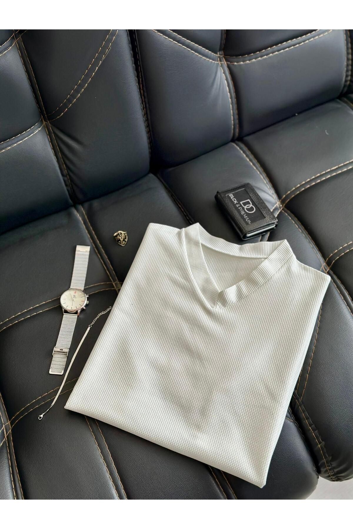MODENZO Erkek Regular Kalıp Gofre T-Shirt