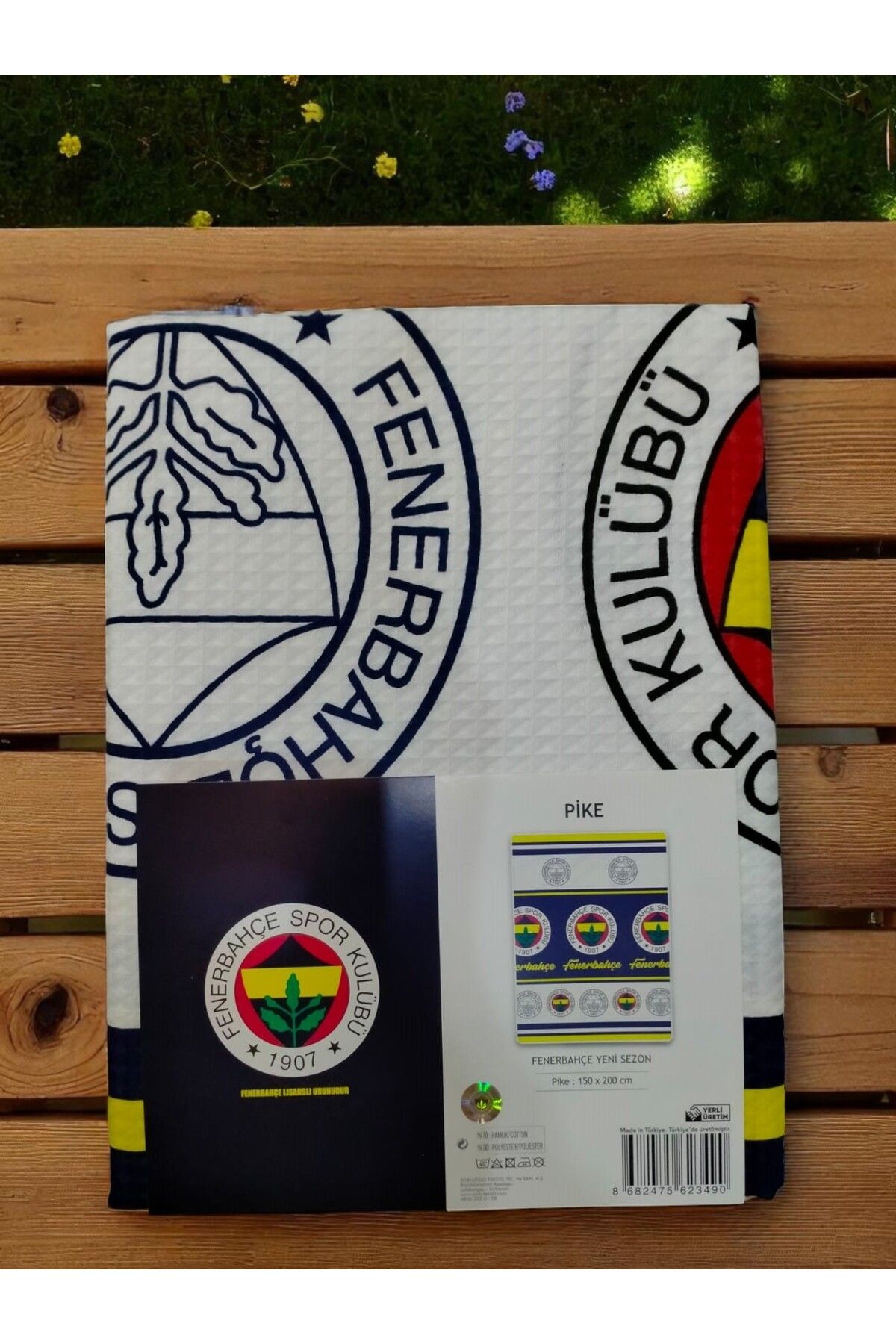 Fenerbahçe Lisanslı Bandrollü Tek Kişilik Pike 150x200 cm %70 Pamuk %30 Polyester