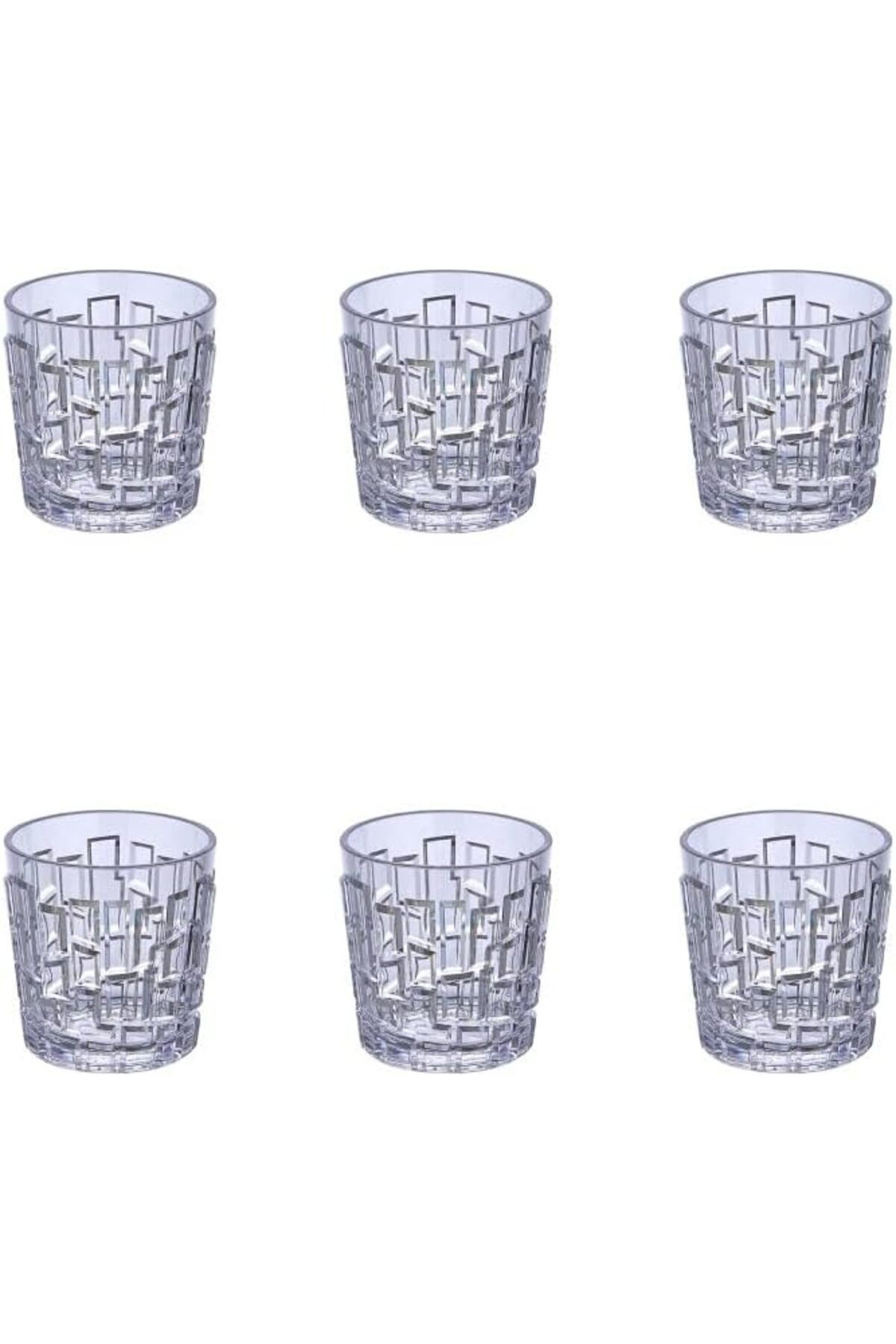 Mu Art Ahşap Mrt Polikarbon Stone Serisi 6 Parça Kırılmaz Meşrubat Kokteyl Su Bardağı Takımı - 200 ml. Ar