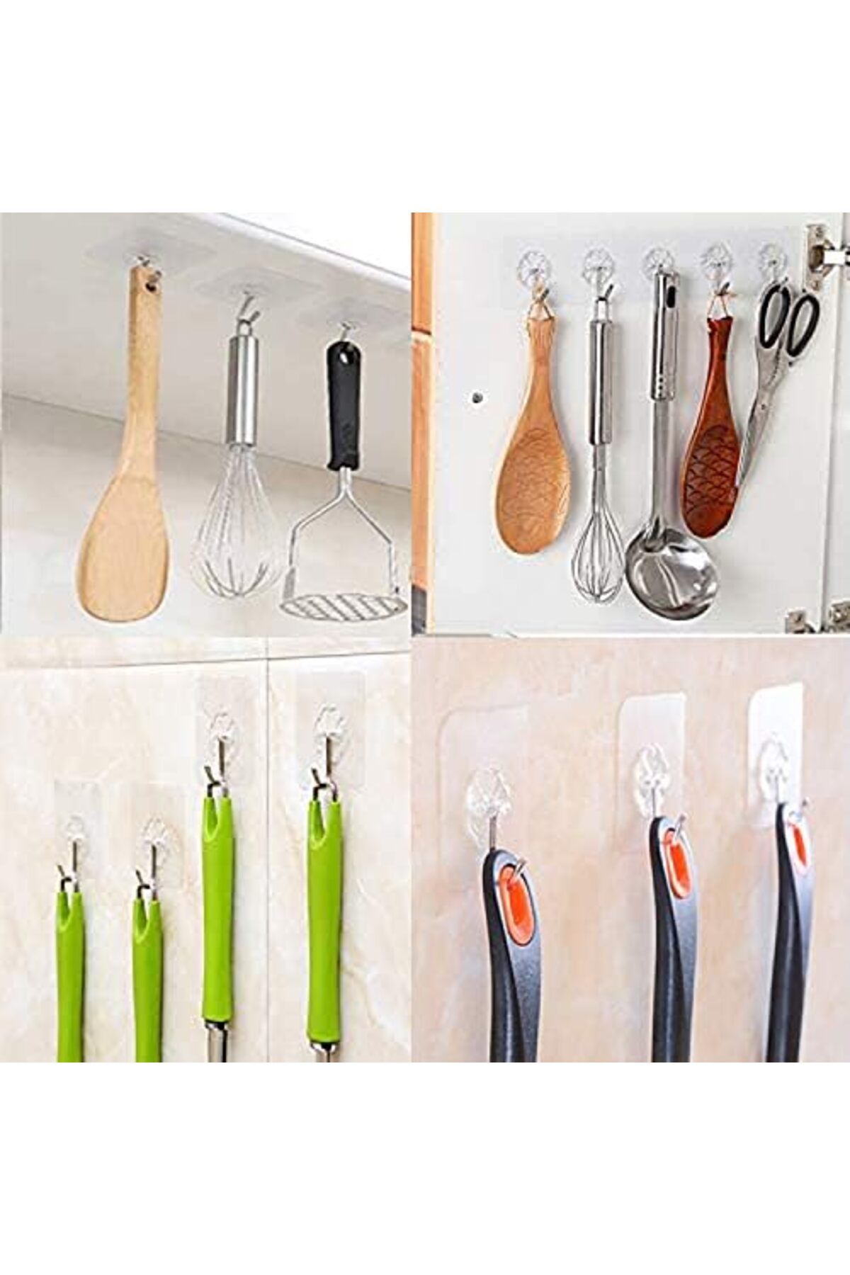 STOREMAX ELZ Yapışkanlı Duvar Kancaları Banyo Mutfak 24 Paket Ağır Hizmet 10 kg (Maks) Çivisiz Yapış