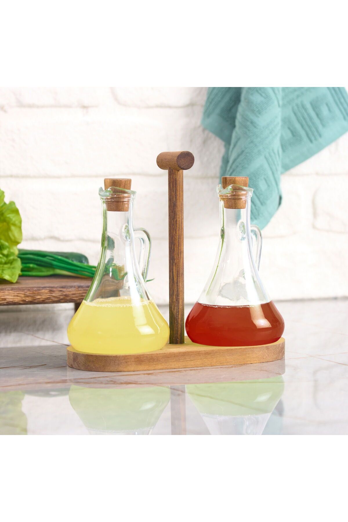 MATMEL 2'li Yağdanlık Seti - Şeffaf / Kahverengi - 300 ml
