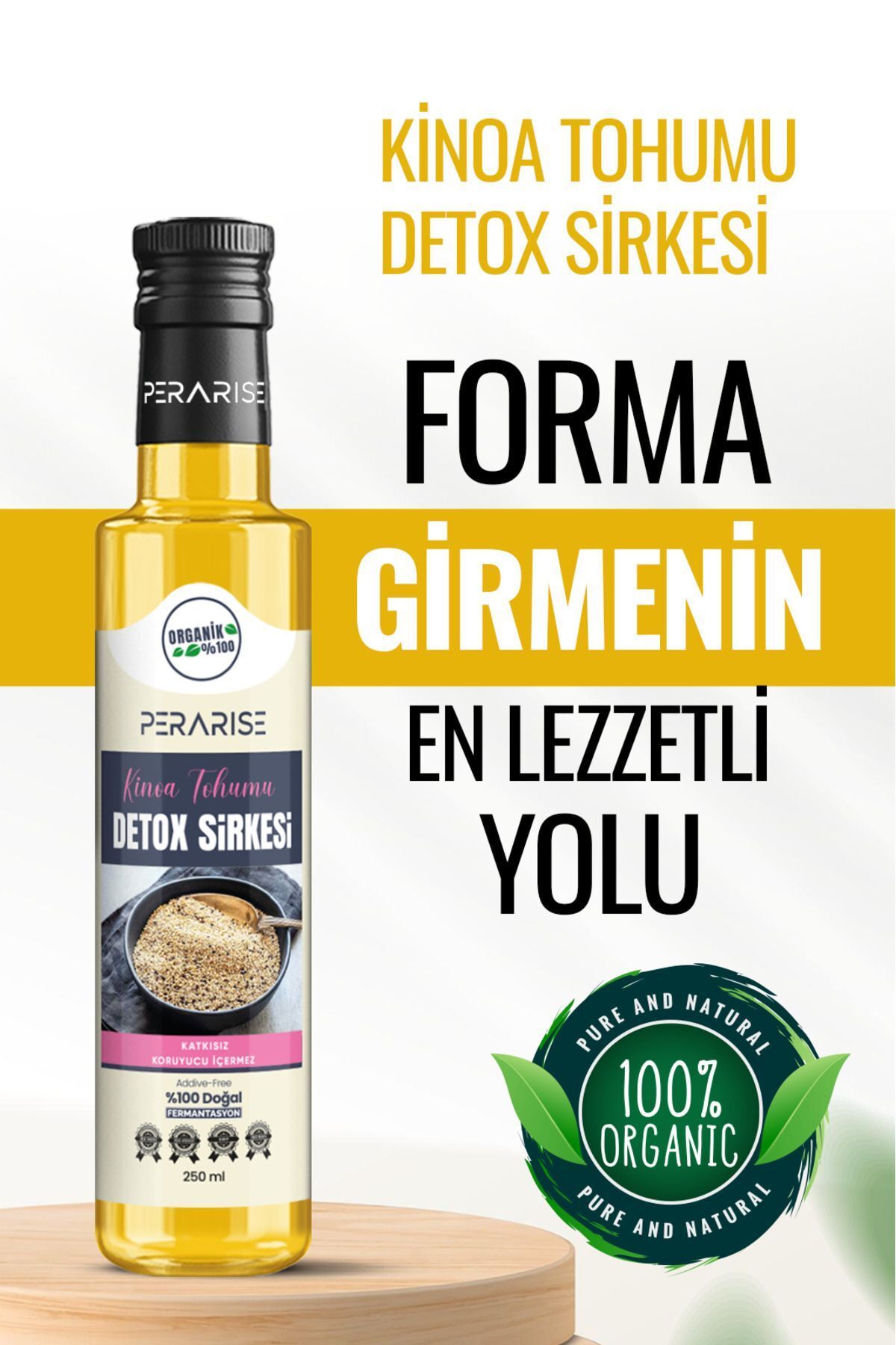 PeraRise Ananaslı Detox Sirkesi En Etkili Ve & En Lezzet Detoks Sirke 250 ml 1 li set