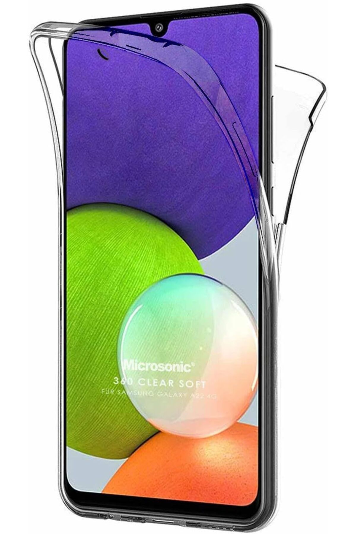STOREMAX ELZ Galaxy M32 4G için Kılıf 6 Tarafı Tam Full Koruma 360 Clear Soft Şeffaf [Galaxy M32 4G ile
