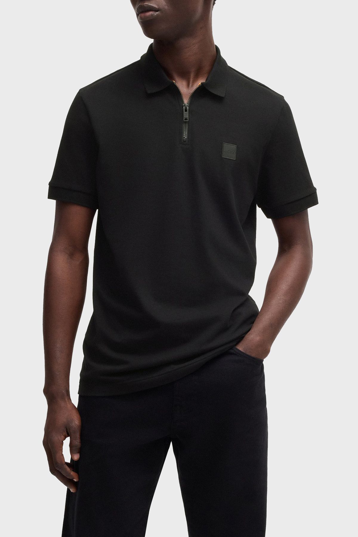 BOSS Pamuklu Slim Fit Yarım Fermuarlı Polo Yaka T Shirt Erkek POLO YAKA T SHİRT 50537507 001