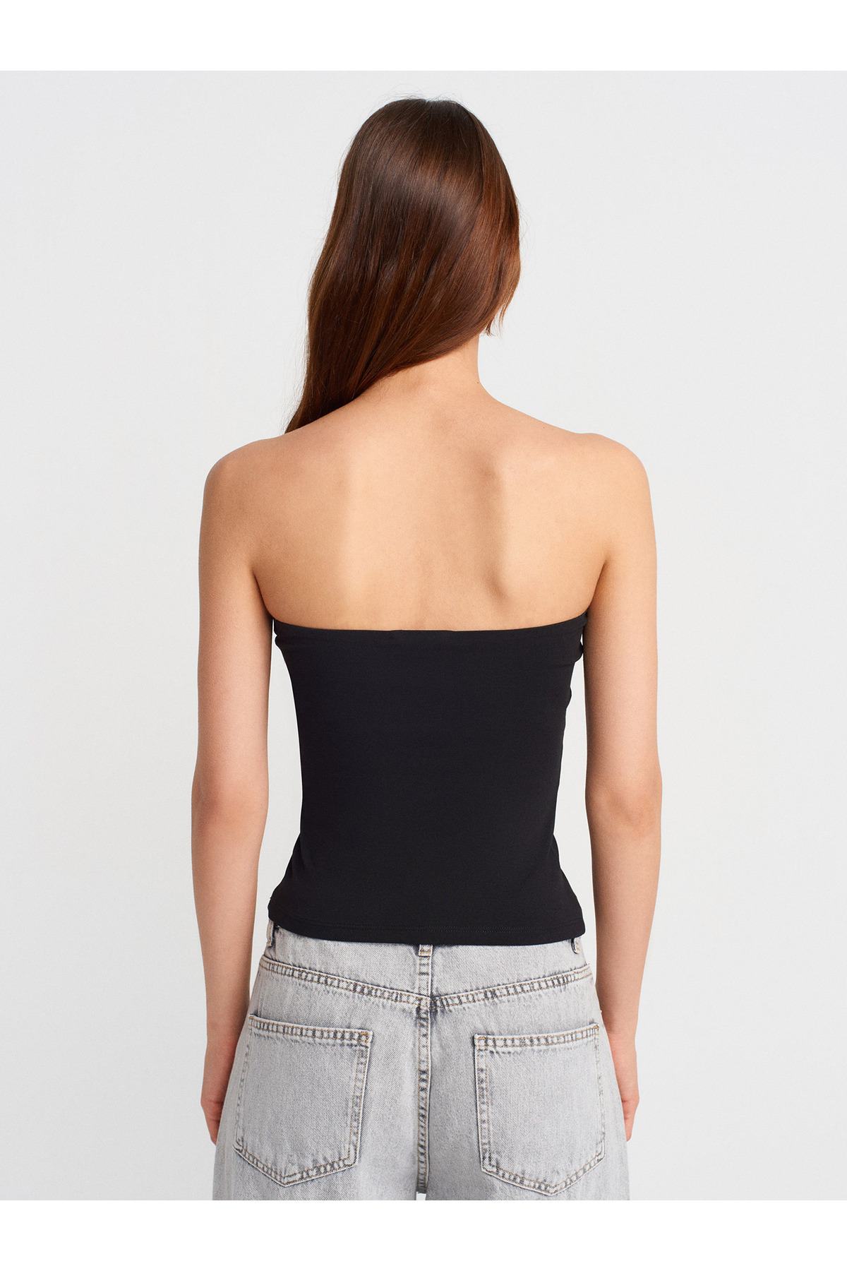 Dilvin 21103 Straplez Top-Siyah görsel 2