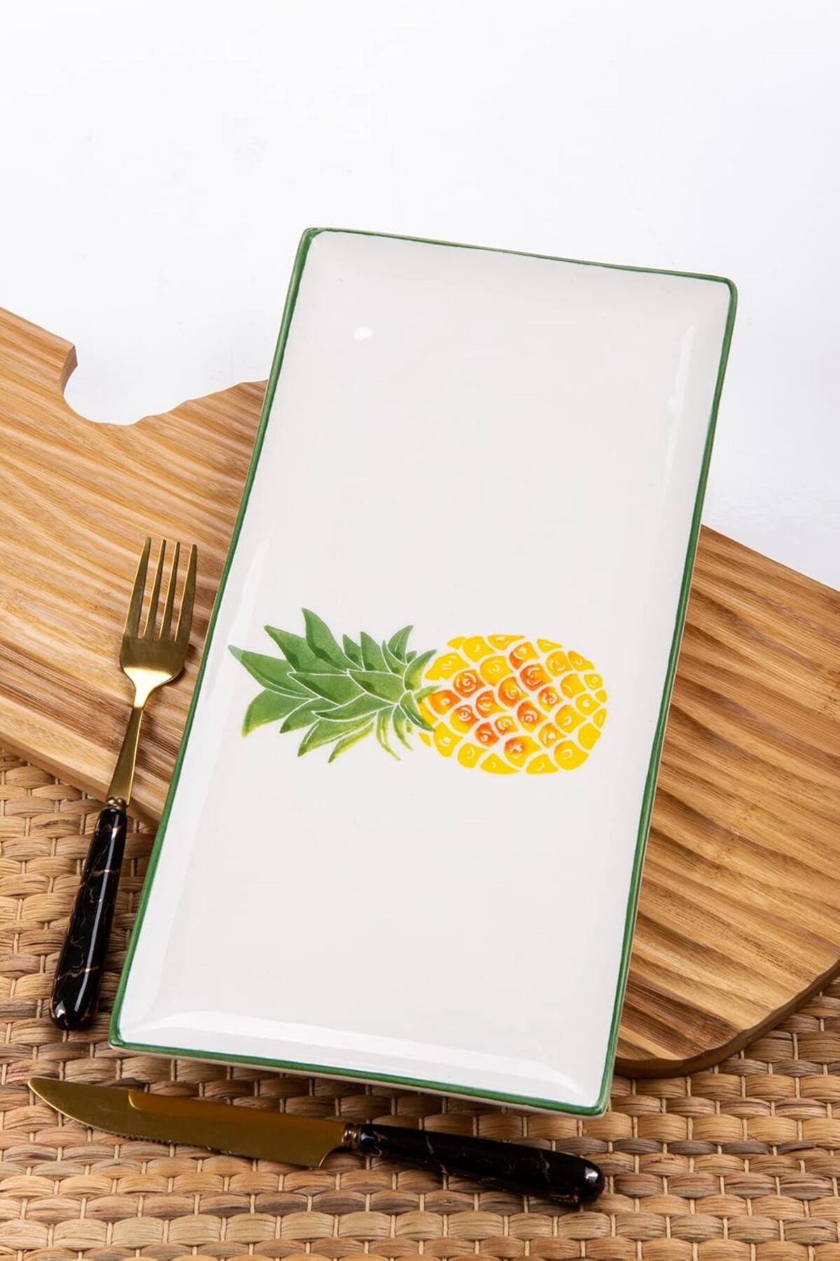 STOREMAX Ezg HOME ANANAS DEKORLU SUNUM TABAĞI 36X16CM Ezsnshop 1065757