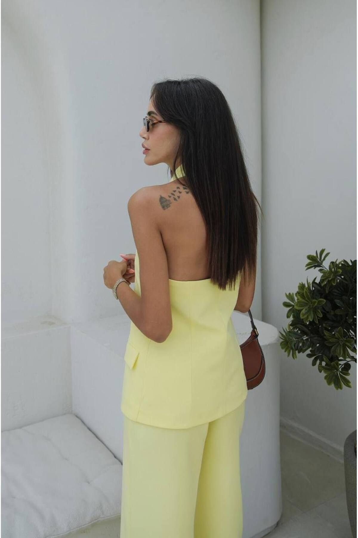Castivo Fashion Halter Yaka Düğmeli Takım