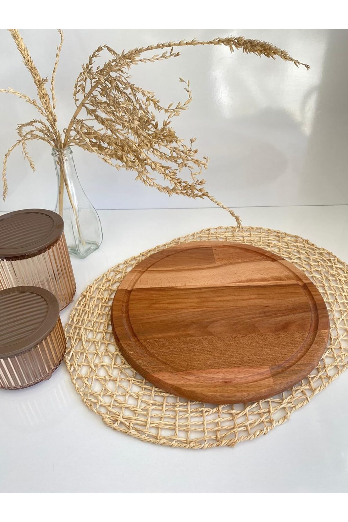 STOREMAX ELZ Doğal Ahşap Sunum Tabağı Ahşap Sunumluk(KAYIN/GÜRGEN)(ÇAP:30cm) FRNTR 1127478