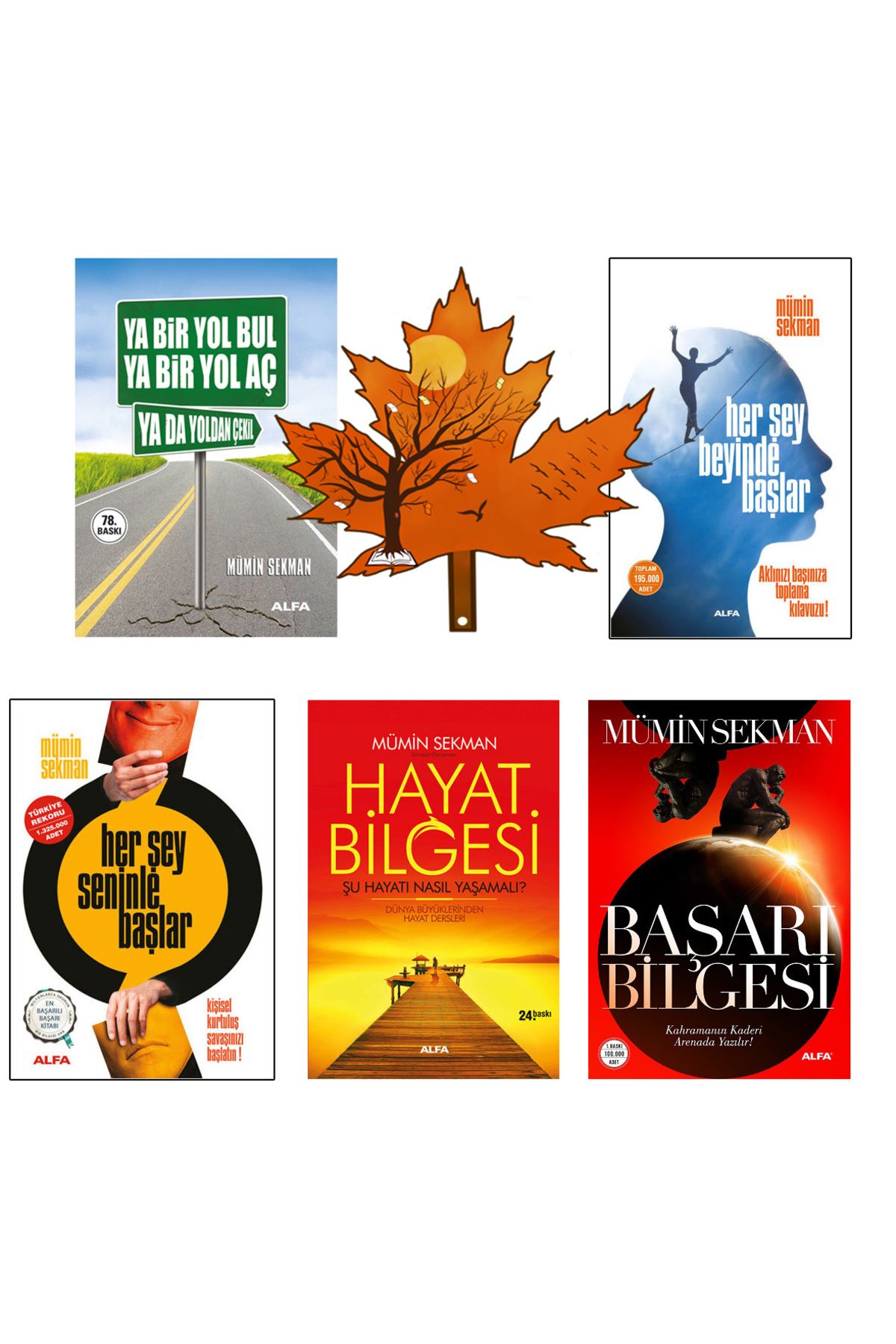 Alfa Yayınları mümin sekman - ya bir yol bul yada yol aç - her şey beyinde başlar - hayat bilgesi - başarı bilgesi