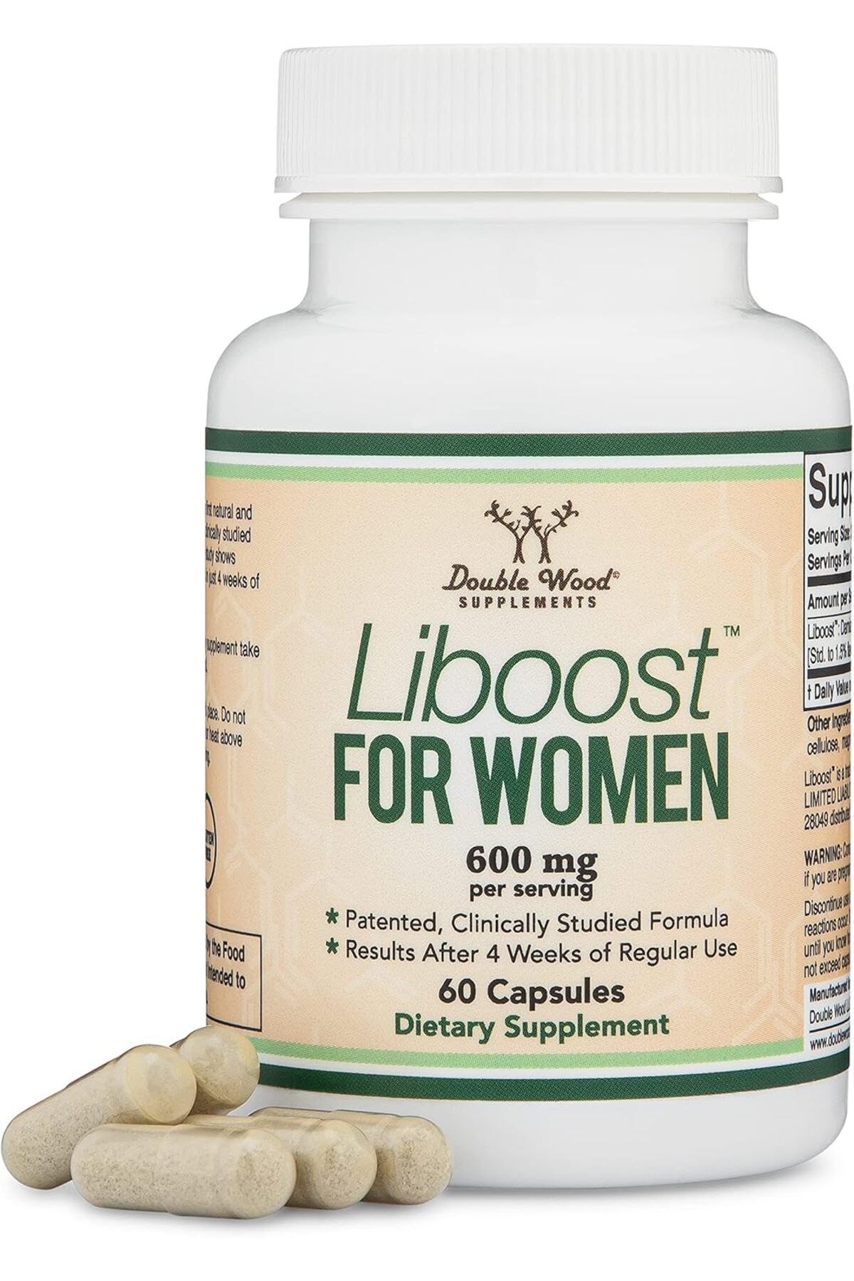 DOUBLE WOOD Liboost Libido Booster For Women (Damiana Leaf Extract) 600 mg 60 Caps (Bayanlara özel)