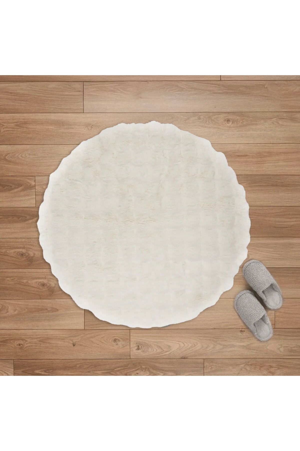 ASPARTAM Bubble Yuvarlak Halı - Krem - 100x100 cm