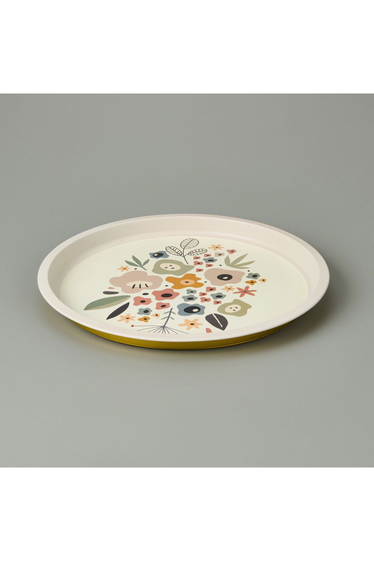 ASPARTAM Çiçekli Metal Tepsi - Renkli - 35x35 cm