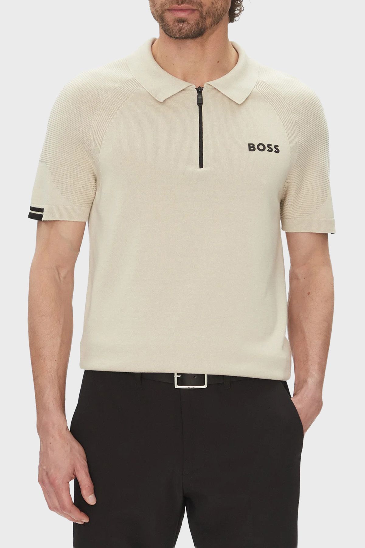 BOSS Pamuklu Slim Fit Yarım Fermuarlı Polo Yaka T Shirt Erkek POLO YAKA T SHİRT 50537146 284