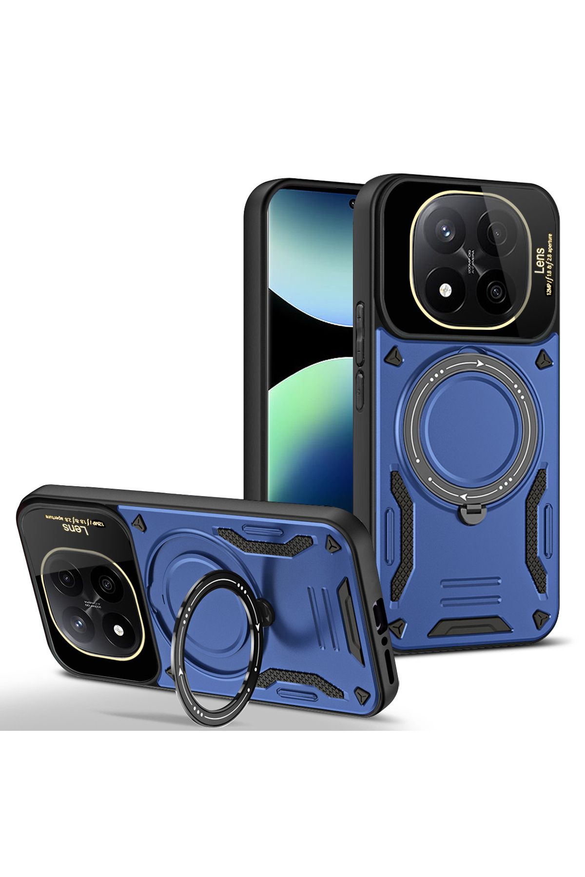 Rivor Xiaomi Redmi Note 14 Pro Plus+ Kılıf Kamera Korumalı Magsafe Destekli Manyetik Halka Standlı Kapak