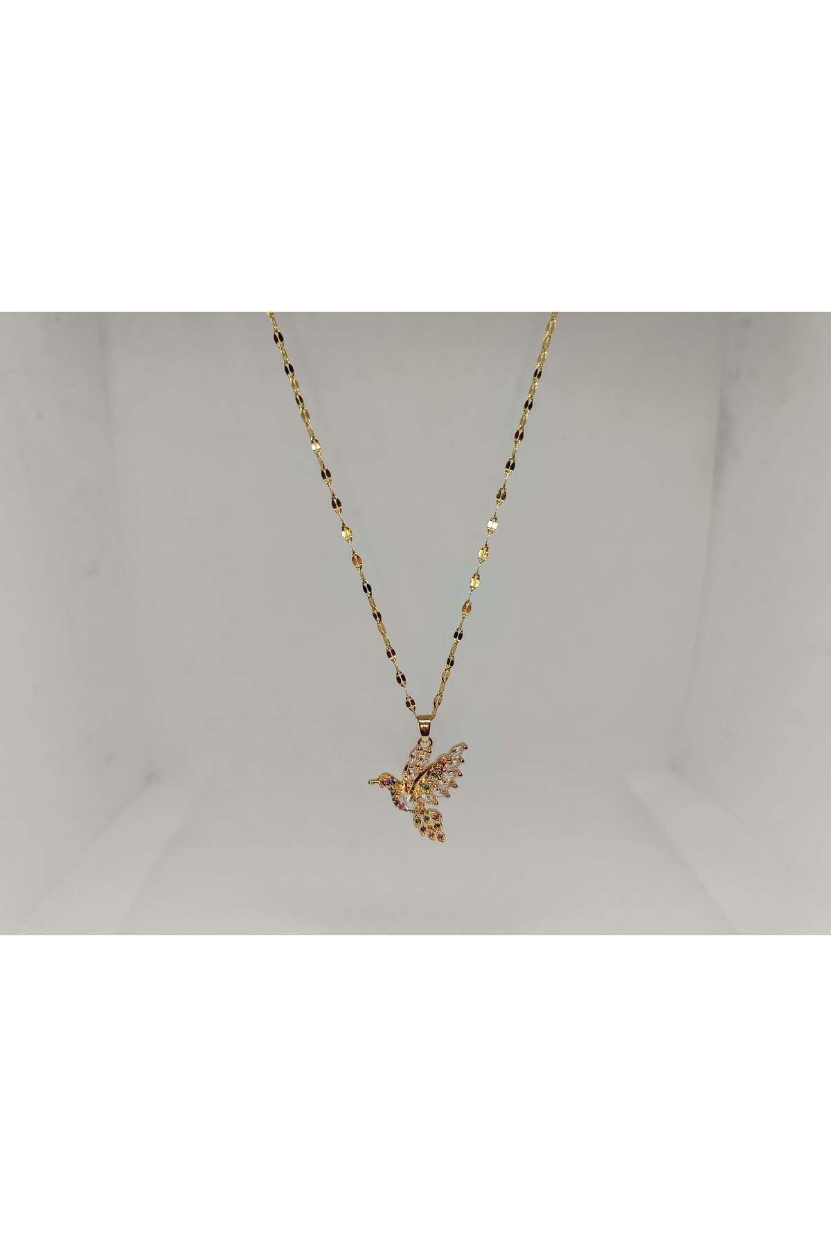 Store 316L Güvercin Desenli Paslanmaz Çelik Gold Kolye