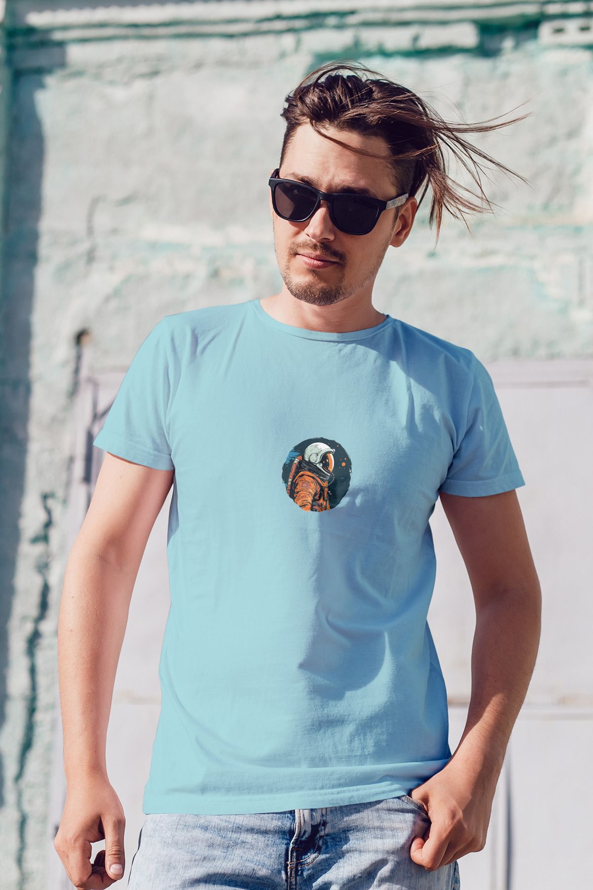 Decrift Astronot %100 Pamuk Erkek T-Shirt