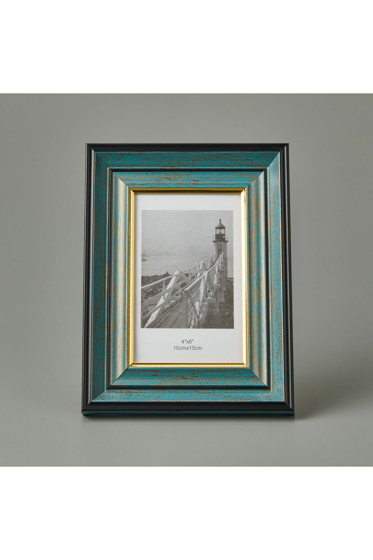 MATMEL Fotoğraf Çerçevesi - Mavi / Gold - 10x15 cm