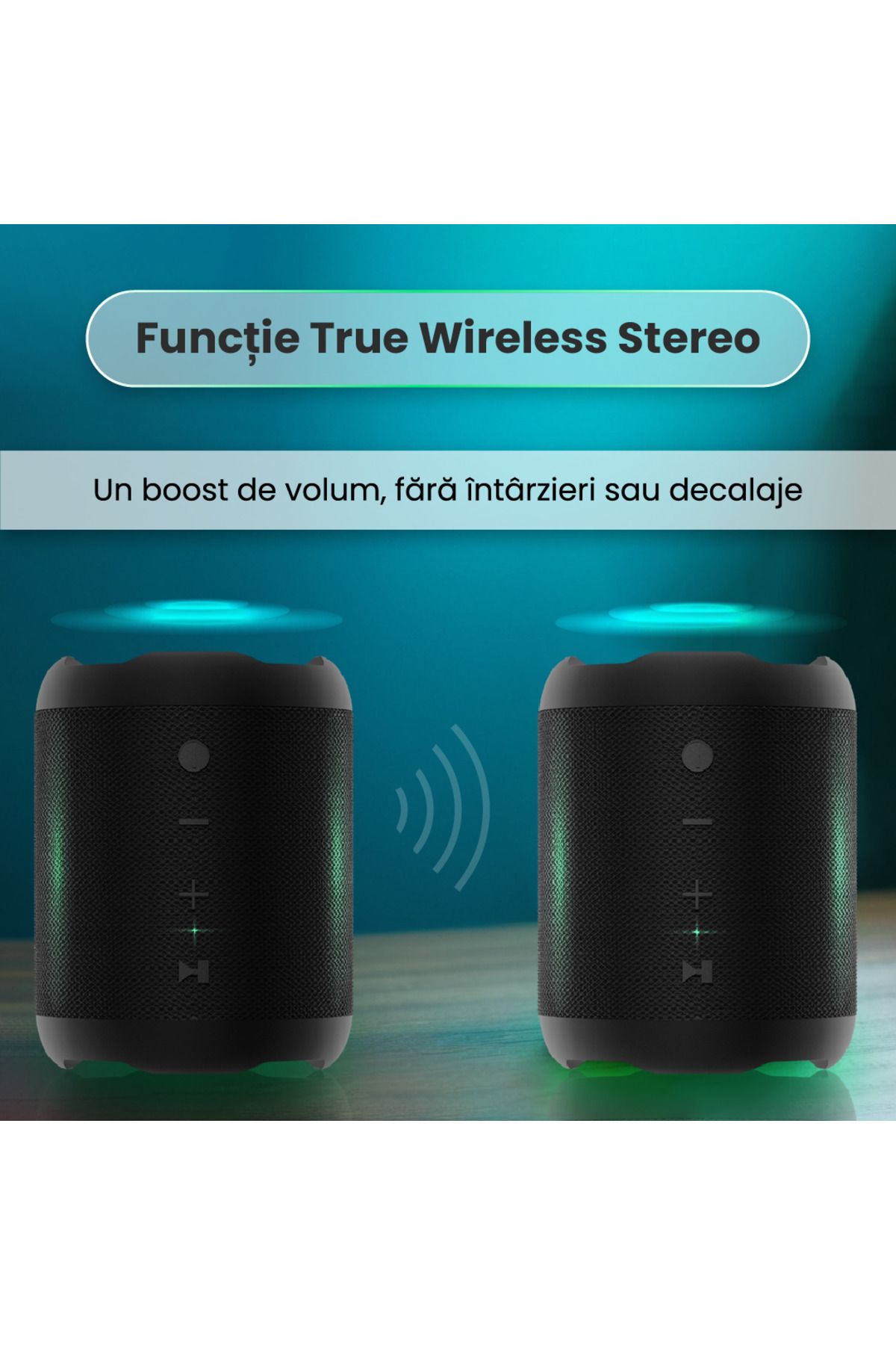 Zimmo®-Zimmo® 360° portable speaker, Bluetooth 5.1, FM Radio, 5 playback modes, Autonomy up to 10h, Black 7