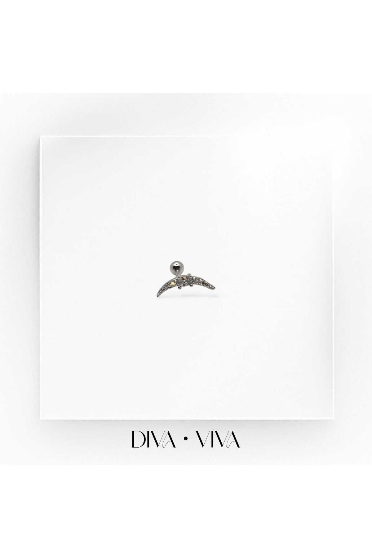 DivaViva Diva Viva - Taşlı Hilal Piercing