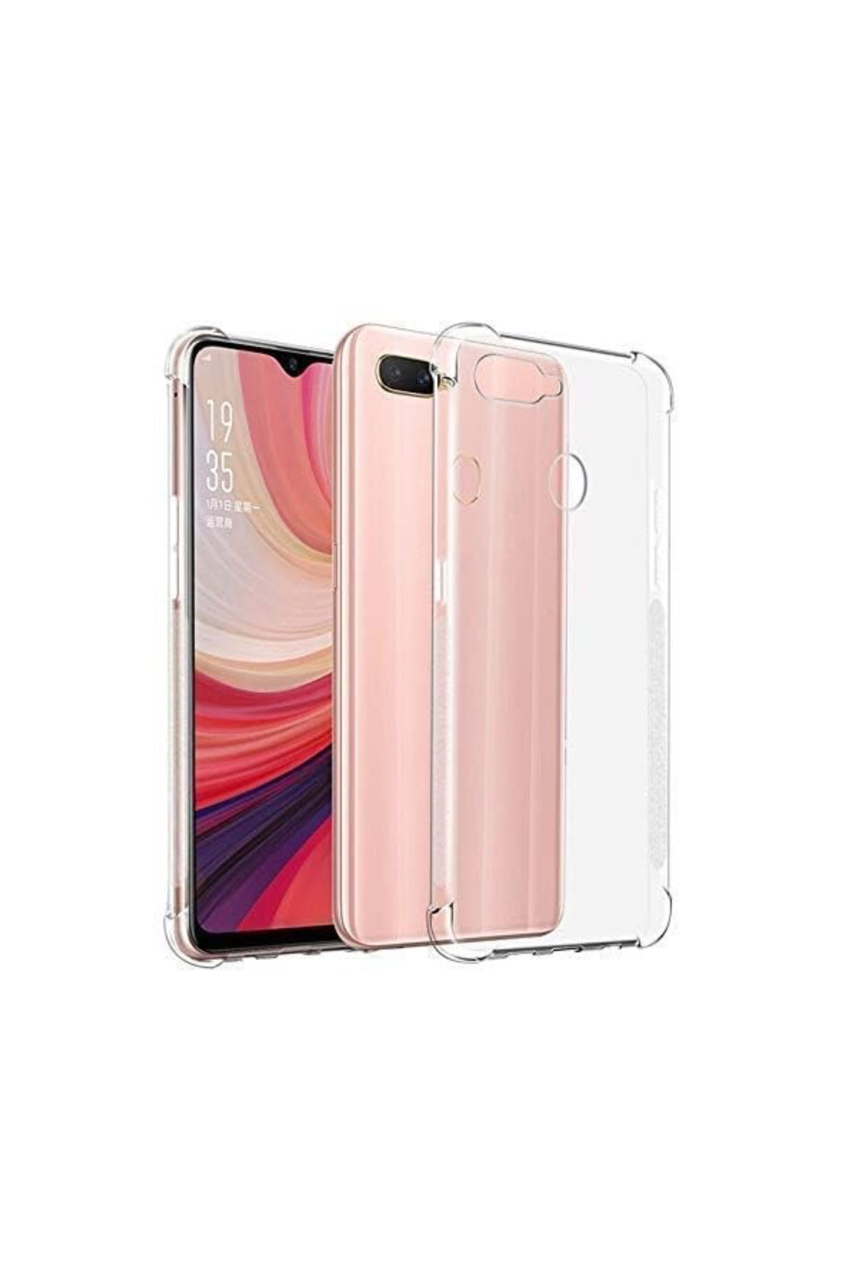 CaseArt Oppo A12 ile uyumlu Kapak Köşe Korumalı Airbag Antishock Şeffaf Silikon Kılıf