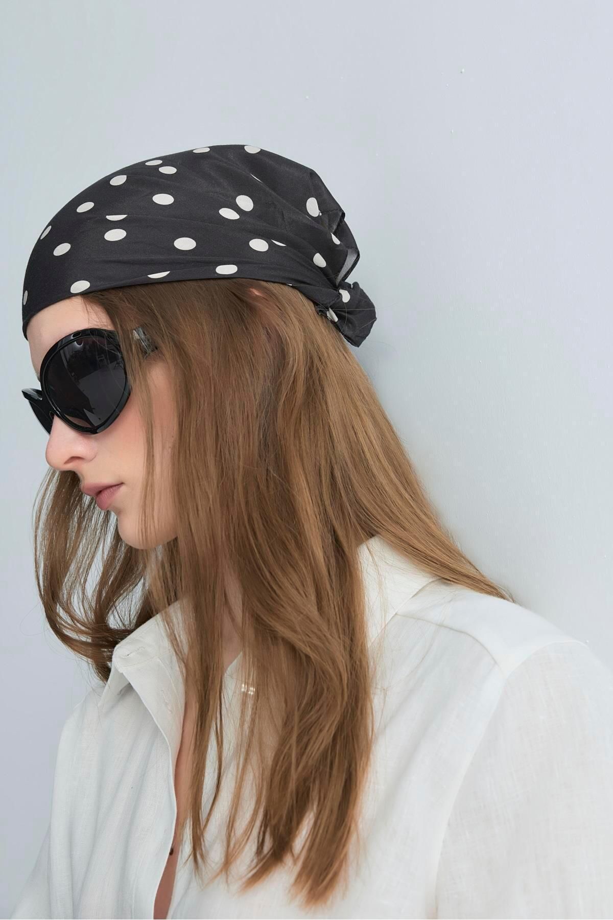 Suud Collection Koyu Kahve Dottie Desenli Fular