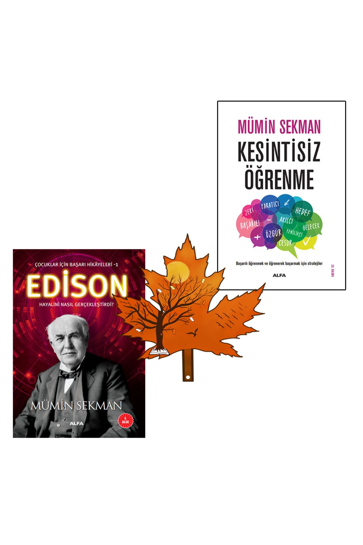 Alfa Yayınları mümin sekman - kesintisiz öğrenme - edison - çocuklar için başarı hikayeleri -kitap ayracı ile