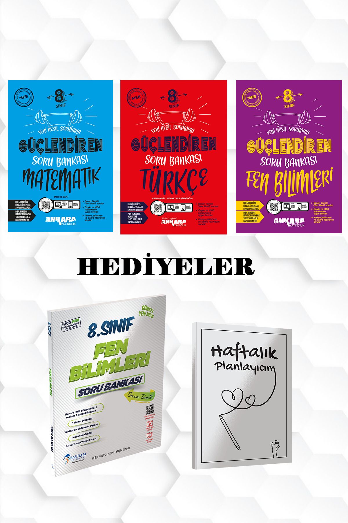 Saydam Yayınları ANKARA YAY-MATEMATİK,TÜRKÇE,FEN BİLİMLERİ GÜÇLENDİREN SORU BANKALARI VE SAYDAM FEN BİLİM SORU B.