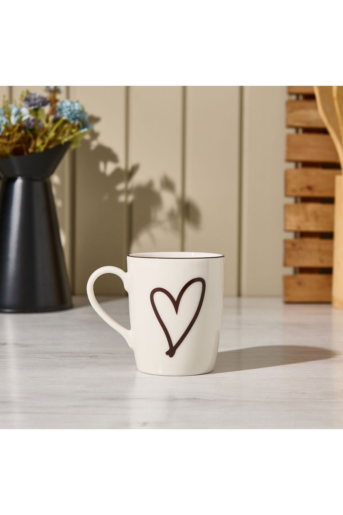 ASPARTAM Love Desenli Kupa - Beyaz - 290 ml
