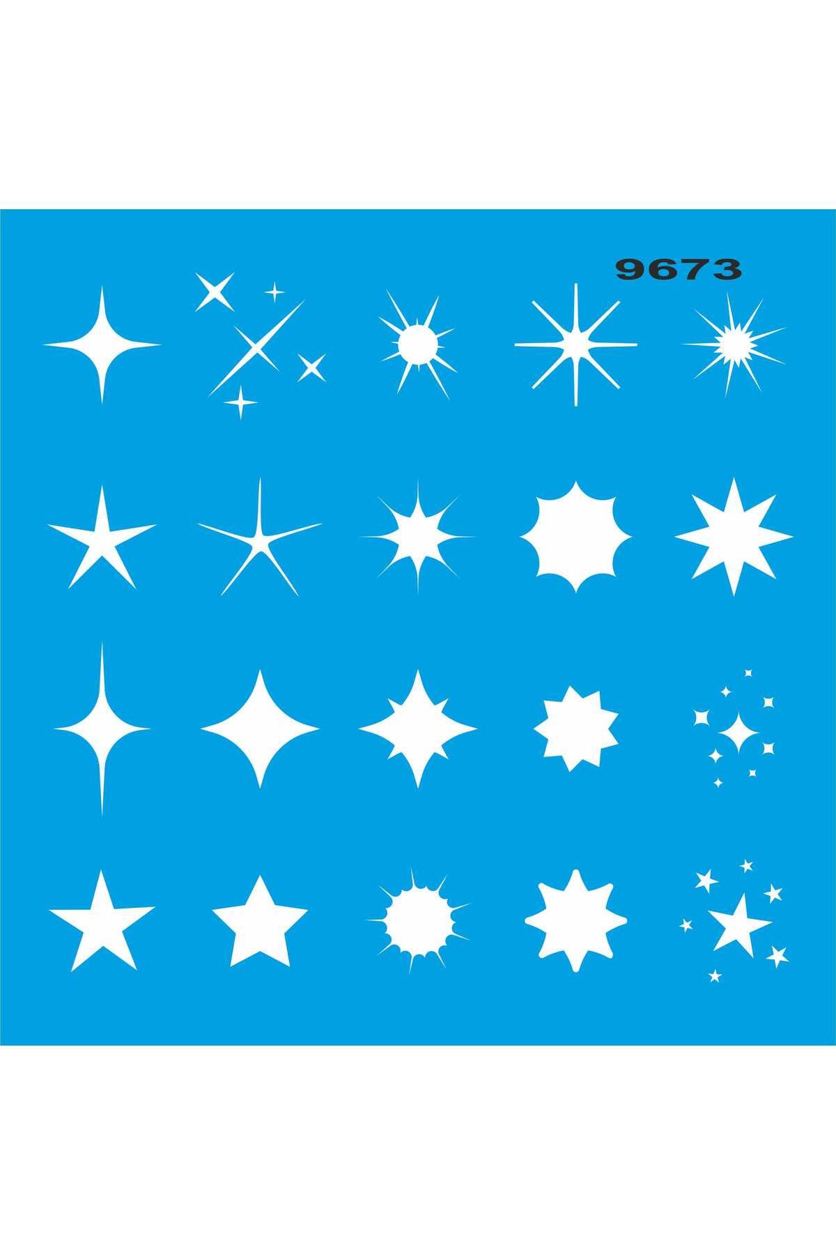 StencilSepeti Geometrik Yıldızlar - Stencil Boyama Şablonu